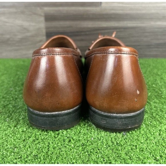 CLAYBROOKE Men's Sz 10.5 D  Brown Leather Basket Weave with Tassels.‎ - Picture 3 of 9